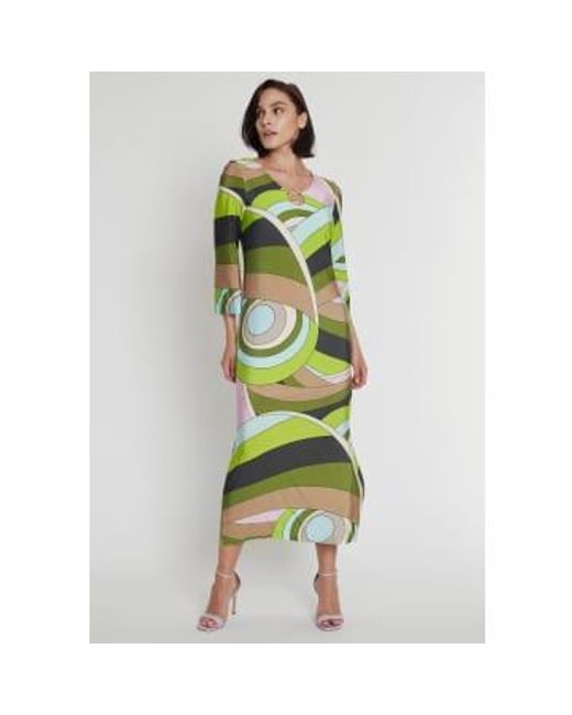 Ana Alcazar Green Pranea Deco Maxi Dress / 36