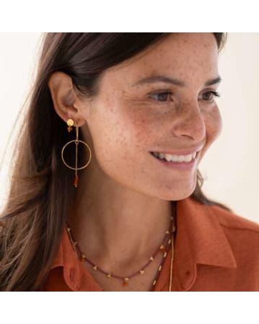 A Beautiful Story Metallic Earrings Talent Carnelian Sustainable & Fairtrade Choice