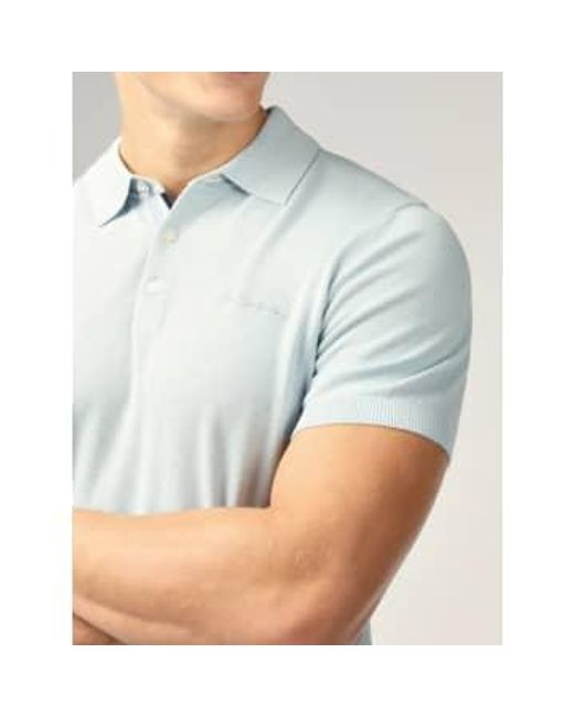 Ben Sherman Blue Signature Short Sleeve Knitted Polo for men