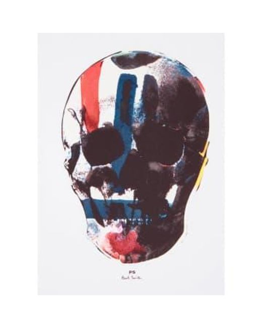 Multicolour Skull Graphic T Shirt Col 01 Size L di Paul Smith in White da Uomo