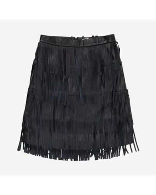 Munthe Black Cemi Skirt Leather
