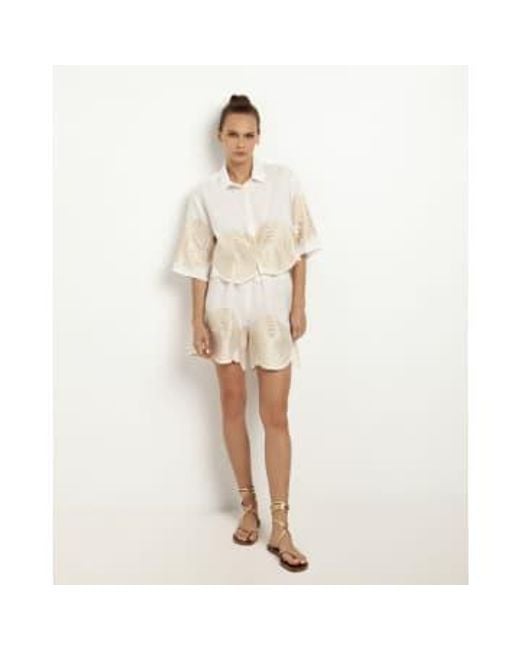 2024 Labyrinth Cropped Shirt In And Gold di Greek Archaic Kori in Natural