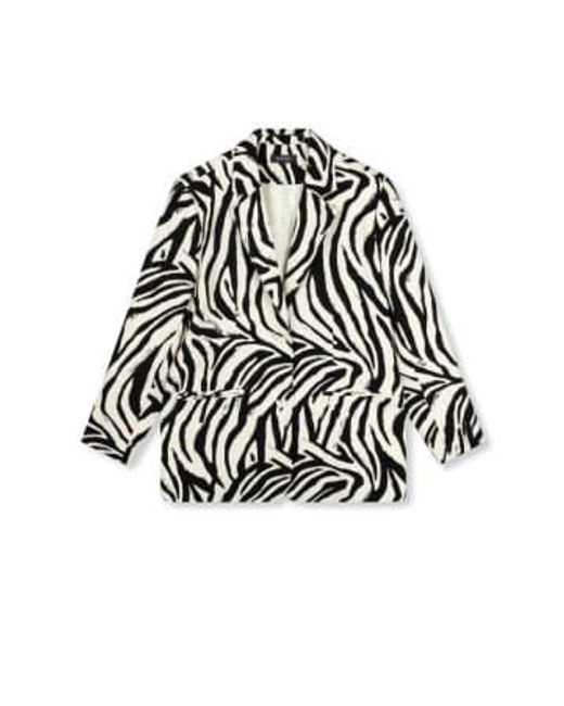 Refined Department | Bodi Woven Zebra Blazer /black S