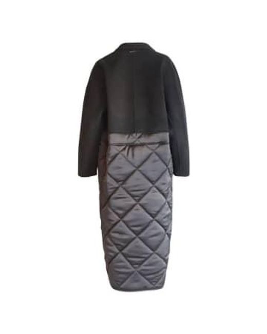 Calvin Klein Gray Quilted Coat 38 Black