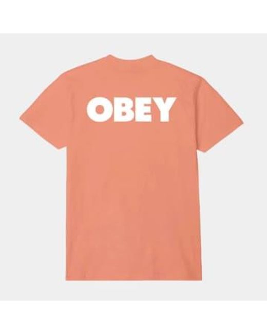 Camiseta 2 en negrita Obey de hombre de color Pink