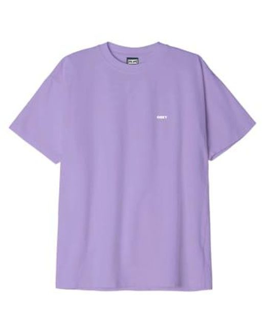 Obey Mutiges Ikon Schwergewichts -T -Shirt in Purple für Herren