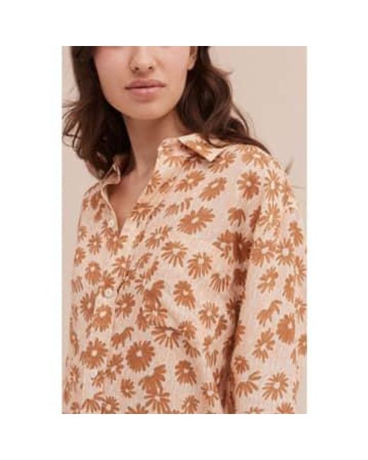 Desmond & Dempsey Natural Chamomile Floral Shirt Trouser Set Blush M