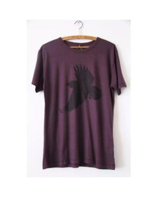 Wine Crow Jersey T Shirt di WINDOW DRESSING THE SOUL in Purple da Uomo