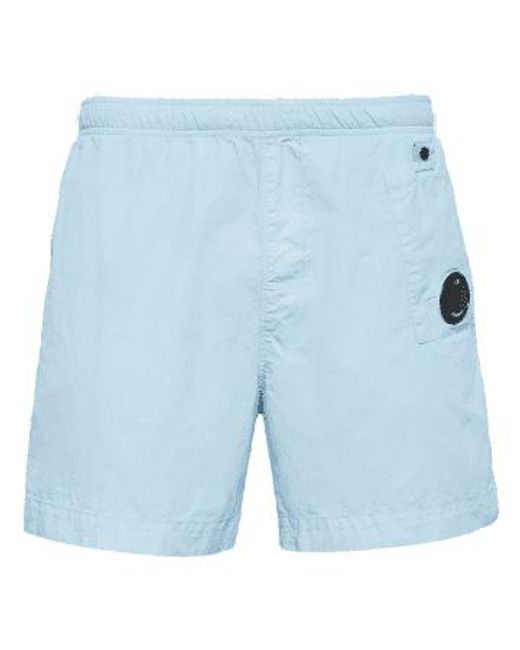 C P Company Blue Flatt Nylon Garment Dyed Swin Shorts Starlight 46 for men