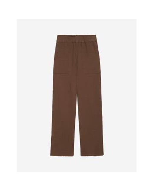 Leon waffle pantalón con talle bolsillo gran talla: m, col: marrón Rails de color Brown