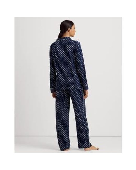 Pyjama à pois bleu marine Ralph Lauren en coloris Blue