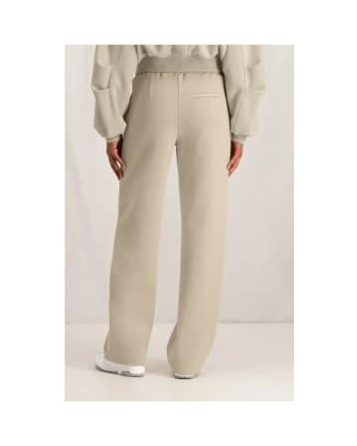Pantalon jambe large en jersey avec taille élastique et détails la couture Yaya en coloris Natural