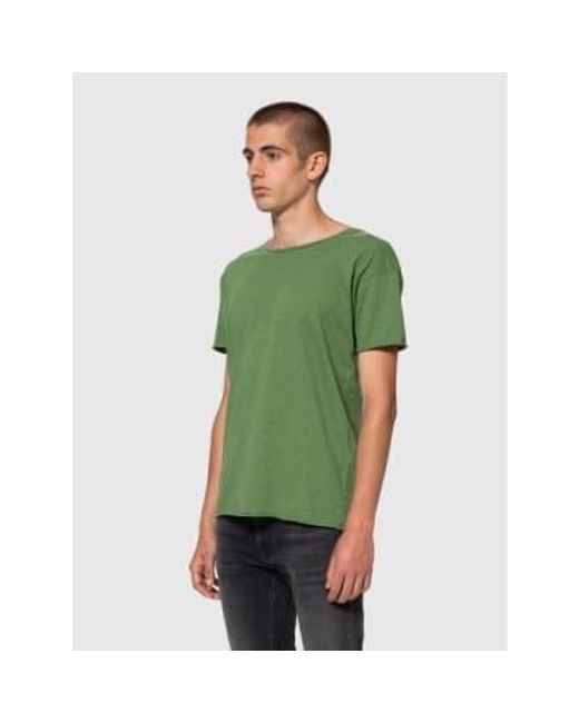 Nudie Jeans Green T-shirt Roger Slub Pistaccio L / for men
