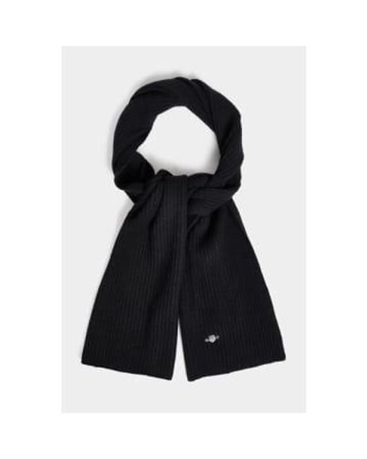 Gant Black Shield Wool Knit Scarf 9920205 009 One Size for men