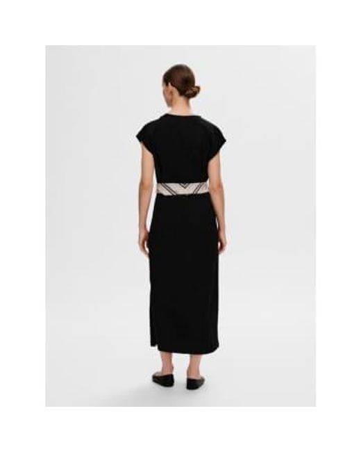 SELECTED Black Essential V Neck Ankle Dress