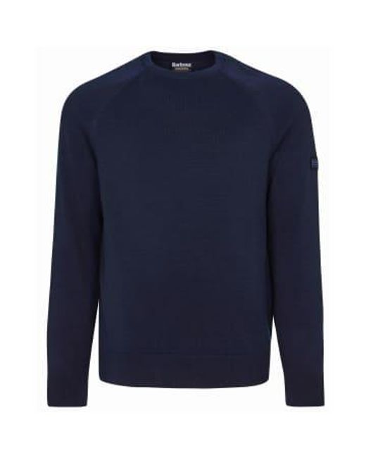 Barbour Blue International Cotton Crew Neck Sweater Navy M for men