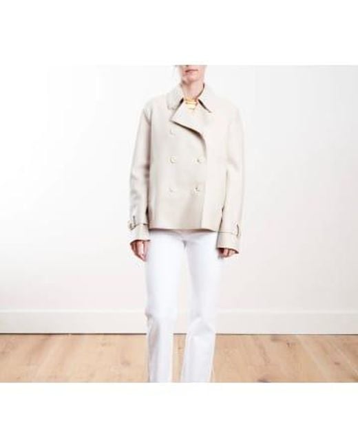 Harris Wharf London White Cropped Trench Coat Light Pressed