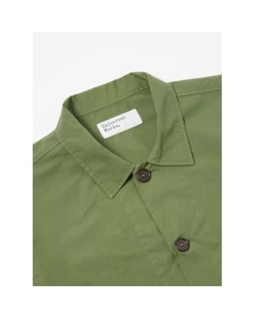 Overshirt panaros en el abedul orgánico Poplin fino Universal Works de hombre de color Green