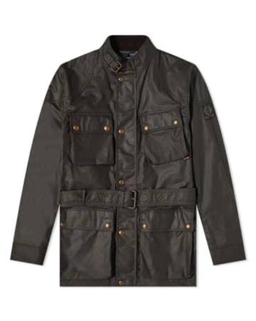 Belstaff Black Trialmaster Jacket Waxed Cotton 46 for men
