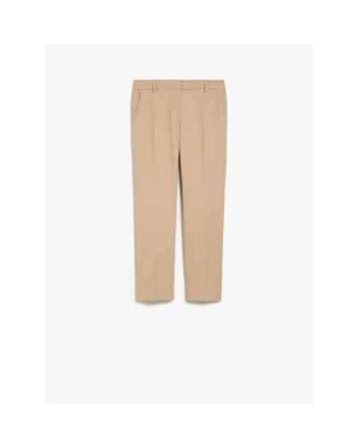 Vite Slim Fit Cotton Trouser Col di Weekend by Maxmara in Natural