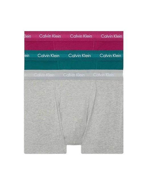 Calvin Klein Gray Cotton Stretch Trunks for men