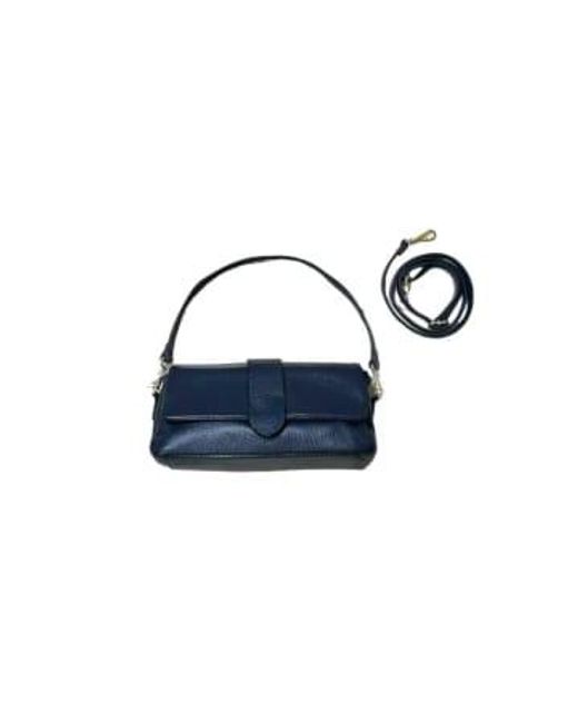 Made by moi Selection Blue Leather Baguette Bag