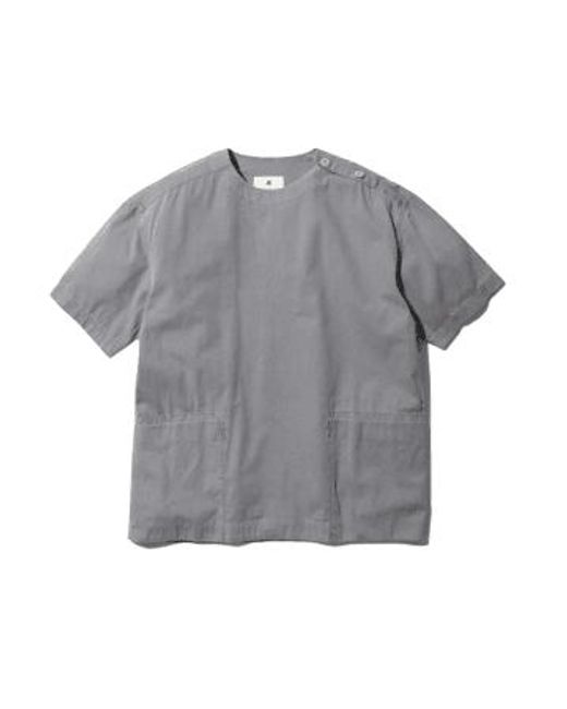 Dyed Recycled Cotton Ss Pullover Grey di Snow Peak in Gray da Uomo
