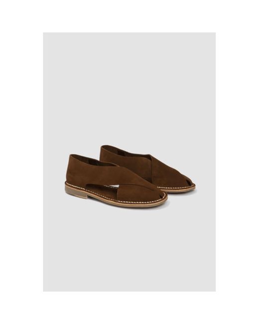 Jacques Soloviere Biarritz Sandals Suede Calf Brown
