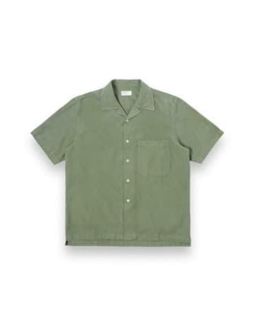 Universal Works Green Camp Ii Shirt 30269 Gardenia Lycot Birch S for men
