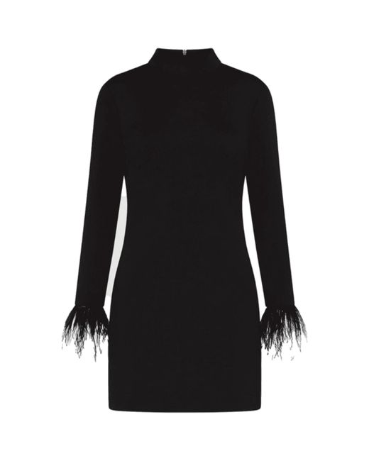 Ione Black Mini Dress With Feather Trim 23362608362 Col 002 di Marella