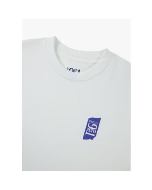 Mens 9Zero1 Small Logo T Shirt In di Replay in White da Uomo