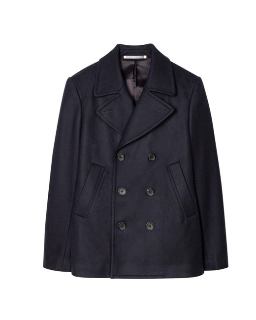 PS by Paul Smith Blue Wool-cashmere Pea Coat for men