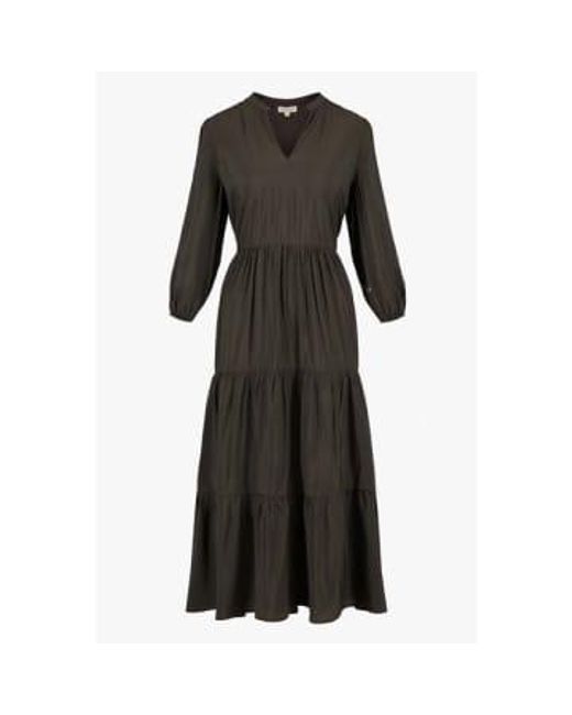 Zusss Black Maxi Dress Anthracite Gray Small