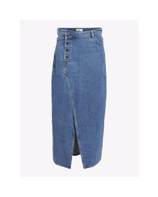 Object Harlow Denim Wrap Skirt in Blue Lyst
