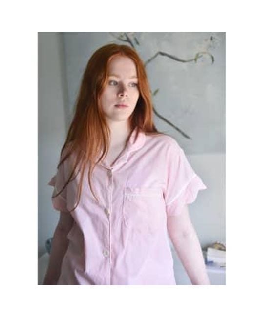 Powell Craft Pink 's Scalloped Edge Shortie Pyjama Set