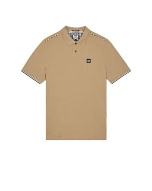 Weekend Offender Natural Sakai Polo With Nylon Check Piping for men