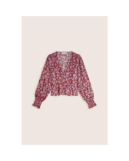 Suncoo Pink Lain Blouse| 13- T0 Red