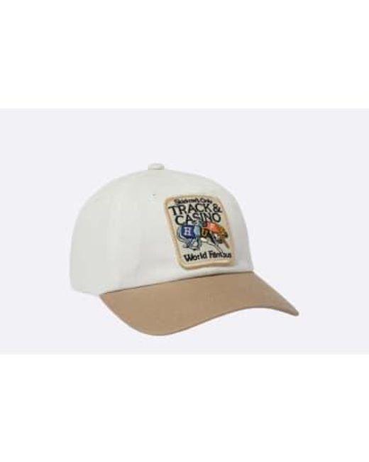 Long shot curved visor 6 panel hat Huf de hombre de color White