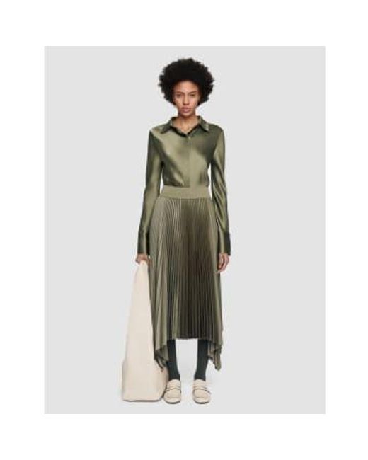Joseph Green Ade Skirt Knit Weave Plisse 36 / Dark Olive