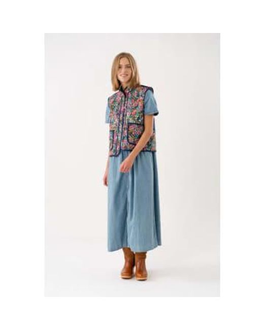 Cairo Flower Print Vest di Lolly's Laundry in Blue
