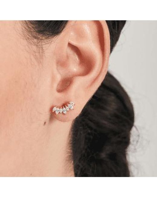 Ania Haie Metallic Sparkle Marquise Climber Single Earring / Cubic Zirconia