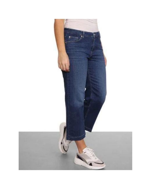 Mac Jeans Mid Blue Authentic Used Rich Culotte Jeans | Lyst