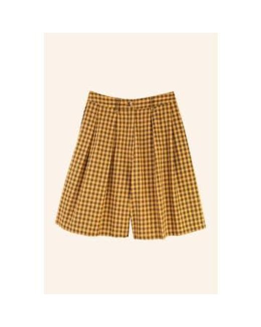 Meadows Natural Sanne Shorts Toffee Gingham