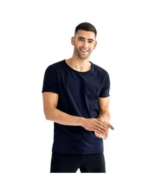 Bread & Boxers Blue Crew-neck Relaxed T-shirt for men