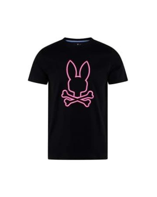 Camiseta negra Psycho Bunny de hombre de color Black