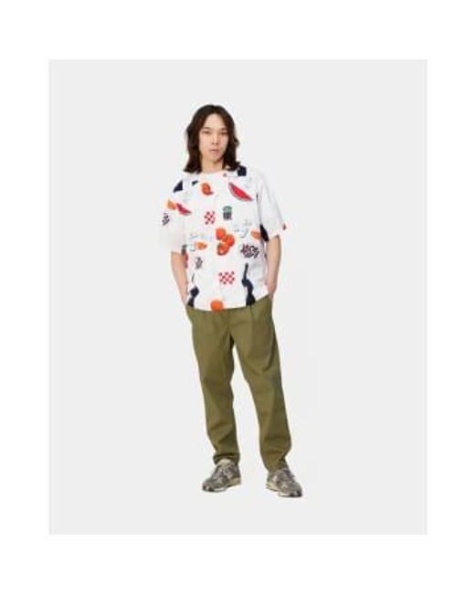 Carhartt Red Camisa Ss Isis Maria Dinner Aop S