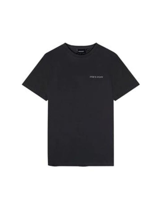 Lyle & Scott Ts2007v bestickter t -shirt in gunmetal in Black für Herren