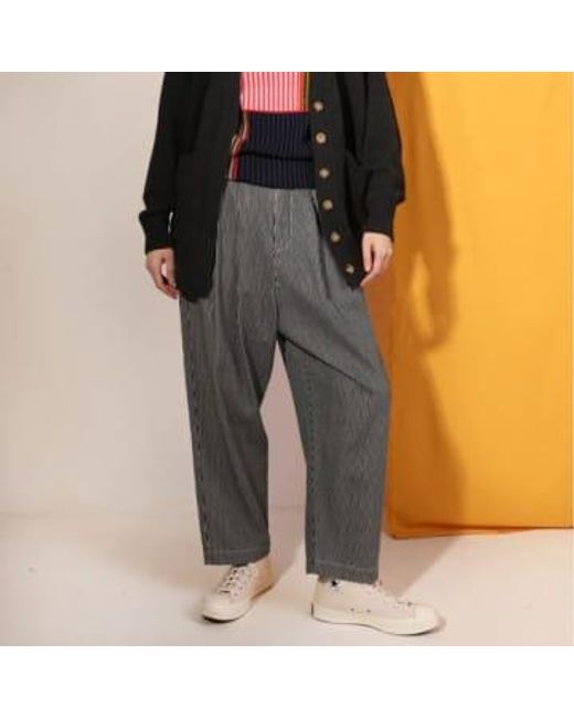 L.F.Markey Gray Mega Trousers Stripe L