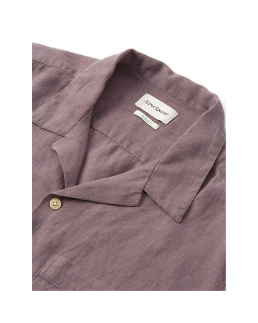 Camisa manga corta Havana en malva Coney Oliver Spencer de hombre de color Purple