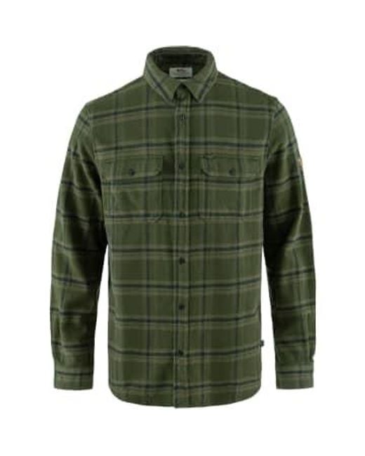 Fjallraven Green Ovik Heavy Flannel Shirt Deep Est Medium for men